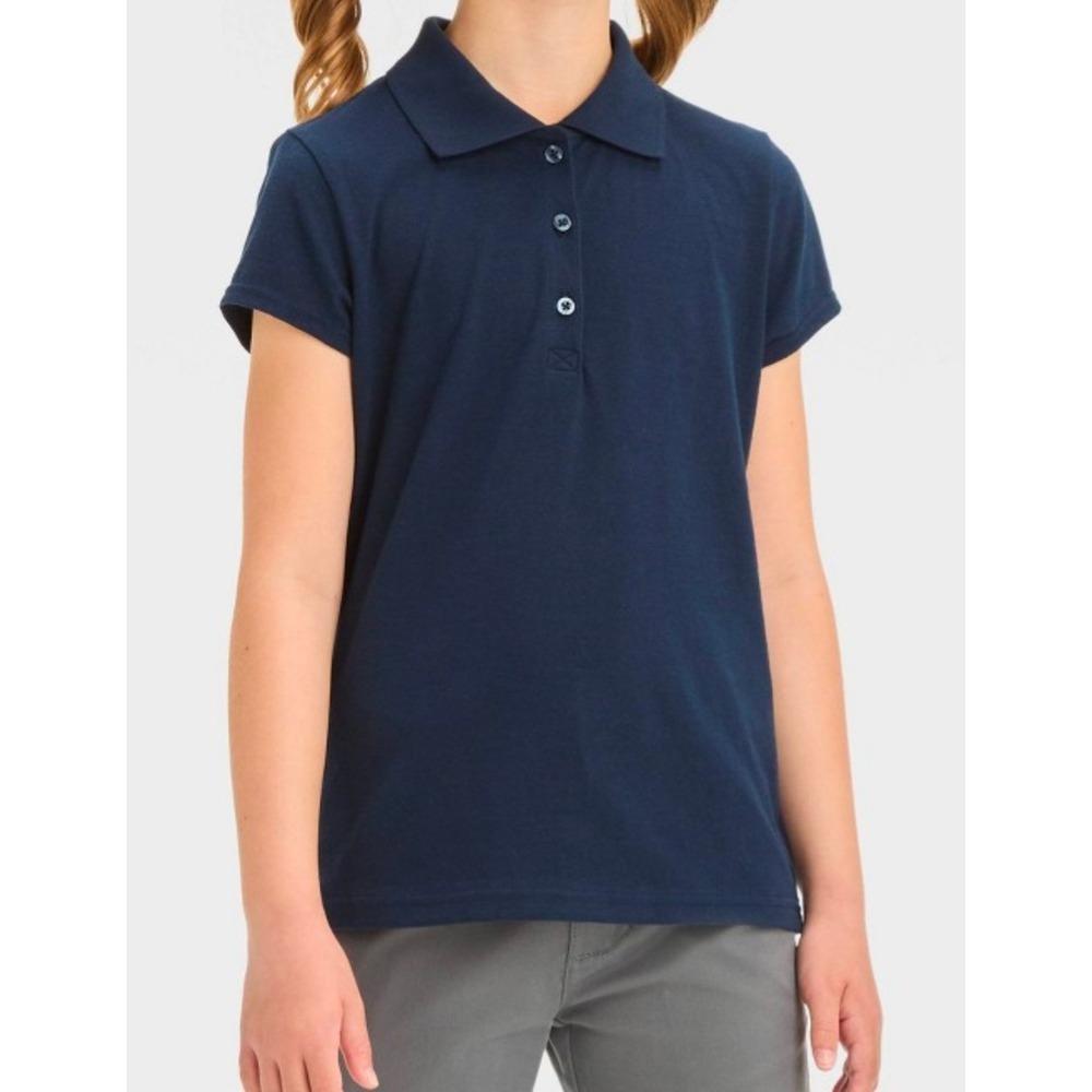 Girls cat & jack uniform short sleeve polo shirt Size XL 14 navy NWT